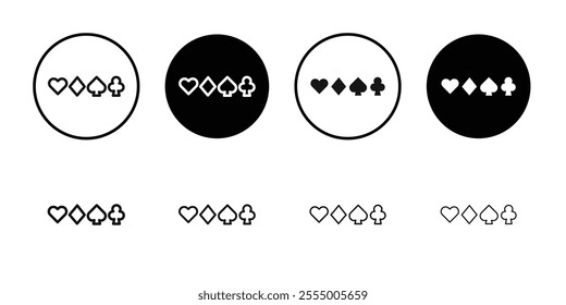 Suit playing card icon logo sign set vector outline