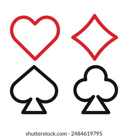 Suit playing card icon mark in filled style