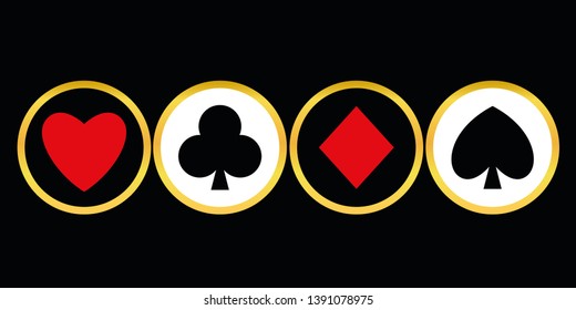 Suit playing card symbols - Vector