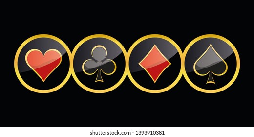 Suit playing card symbols - Vector
