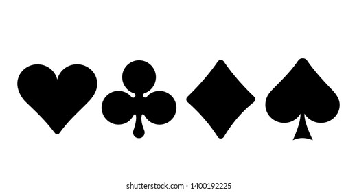 Suit Playing Card Symbols Vector Stock Vector (Royalty Free) 1400192228