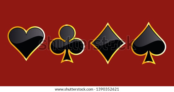 Suit Playing Card Symbols Vector Stock Vector (Royalty Free) 1390352621