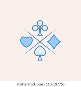 suit of playing cards icon. Element of casino icon for mobile concept and web apps. Field outline suit of playing cards icon can be used for web and mobile on colored background