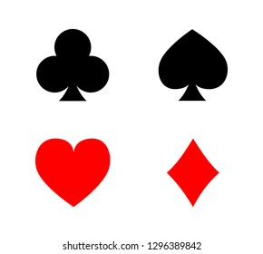 Suit of playing cards icons. Vector illustration symbols isolated on white background vector illustration.