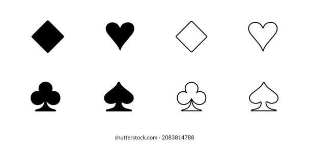 Suit of playing cards on white background. Vector illustration.