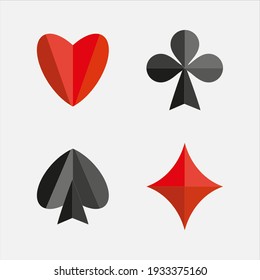 suit playing cards set isolated on light background