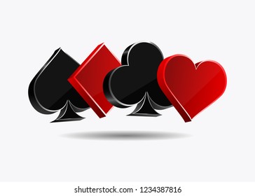 Suit of playing cards vector design isolated on white background