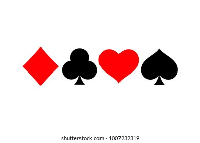 Suit of playing cards. Vector illustration symbols isolated on white background