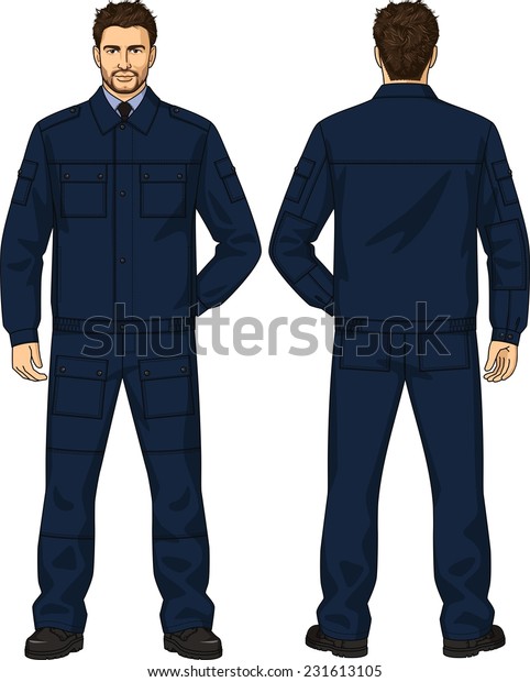 Suit Security Guard Consists Jacket Trousers Stock Vector (Royalty Free ...