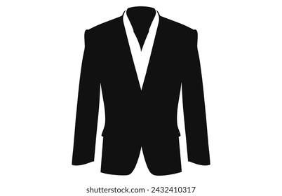 Suit Silhouette,Men blazer or jacket symbol simple silhouette icon on background
