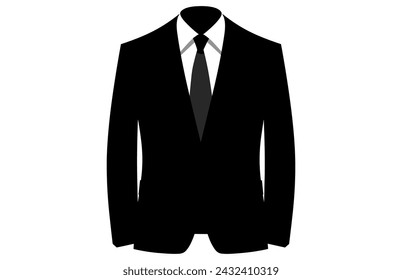 Suit Silhouette,Men blazer or jacket symbol simple silhouette icon on background
