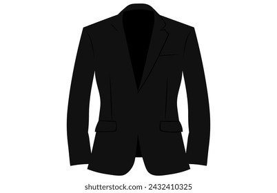 Suit Silhouette,Men blazer or jacket symbol simple silhouette icon on background
