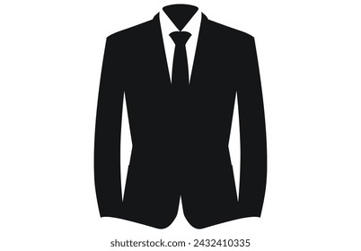 Suit Silhouette,Men blazer or jacket symbol simple silhouette icon on background
