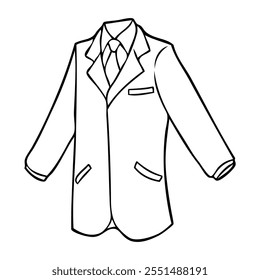 suit sketch vector illustration,isolated on white background,top view