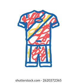 suit soccer player doodle icon sketch vector. suit soccer player sign. isolated symbol illustration