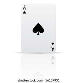 Suit spades card isolated on white