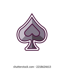 Suit spades slot color line icon. Gambling casino. Pictogram for web page, mobile app, promo.