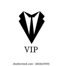 Suit symbol with tie. Businessman tuxedo sign