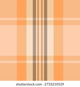 Vector de patrón de textura de traje, tartán canadiense a cuadros sin costuras. Fondo de tela de teja a cuadros en naranja y paleta de colores de encaje viejo.