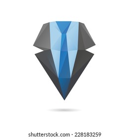 Suit with tie abstract isolated on a white backgrounds, vector illustration