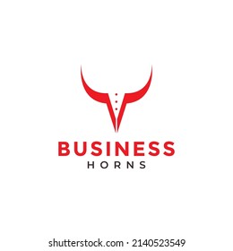 suit tie with head horn logo design, vector graphic symbol icon illustration creative idea