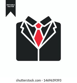 SUIT AND TIE ICON SIMPLE AND FLAT CLIP ART