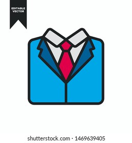 SUIT AND TIE ICON SIMPLE AND FLAT CLIP ART