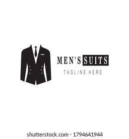 suit tie illustration logo black design template vector icon