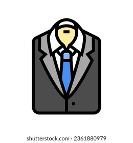 vector de color de trabajo de entrevista de corbata de traje. signo de trabajo de entrevista de corbata de traje. ilustración de símbolo aislado