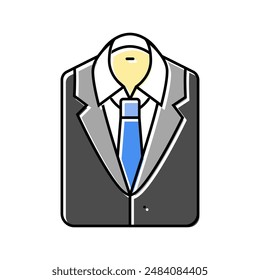 suit tie interview job color icon vector. suit tie interview job sign. isolated symbol illustration