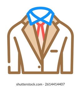suit tie interview job color icon vector. suit tie interview job sign. isolated symbol illustration