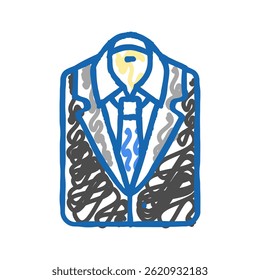 suit tie interview job doodle icon sketch vector. suit tie interview job sign. isolated symbol illustration