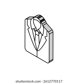suit tie interview job isometric icon vector. suit tie interview job sign. isolated symbol illustration