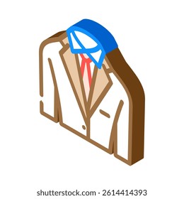 suit tie interview job isometric icon vector. suit tie interview job sign. isolated symbol illustration