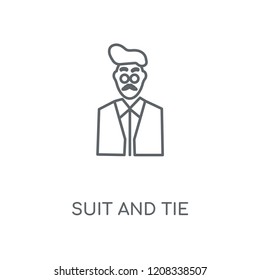 Suit and Tie linear icon. Suit and Tie concept stroke symbol design. Thin graphic elements vector illustration, outline pattern on a white background, eps 10.