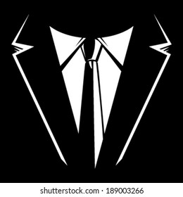 Suit and tie vector