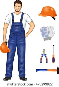 Suit and tools for the worker