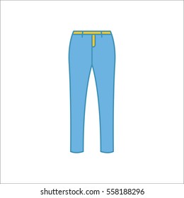Suit trousers symbol simple flat icon on background