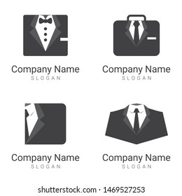 Suit tuxedo logo template vector set