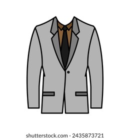 suit vector icon in harmonious style