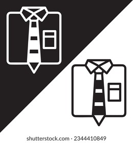 Suit Vector Icon, Lineal style, isolated on Black and white Background.