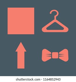 suit vector icons set. with hanger, up arrow, black bow tie and white bow tie in set