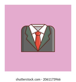 suit Vector illustration on a transparent background. Premium quality symbols.Vector line flat color icon for concept and graphic design.