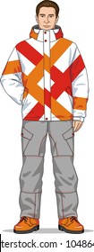 Suit winter for driving on a snowboard and skis
