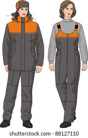 The suit winter for the woman consists of a jacket and trousers