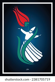 Geeignet für alle Arten von Druck- und Online-Medien - Mevlana Celaleddin Rumi ist ein Symbol für Toleranz und Frieden. Einzeln. Konya, Türkei