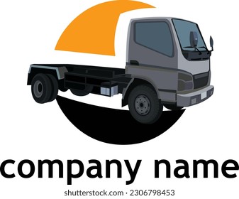 suitable for a business or community logo with the characteristic image of a truck
