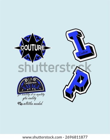 Suitable for a college jacket design featuring old-school and vintage slogans.Slogan logos, slogan patches

