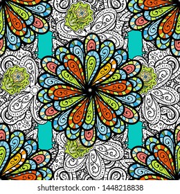 Suitable for fabric, paper, packaging. Seamless. Vector pattern on black, blue and white colors. Fully editable. For any design projects.