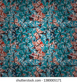 Suitable for fabric, paper, packaging. Spring and summer tropical butterfly seamless pattern in white, blue and black colors. Vector illustration. Butterfly shadows and silhouettes.